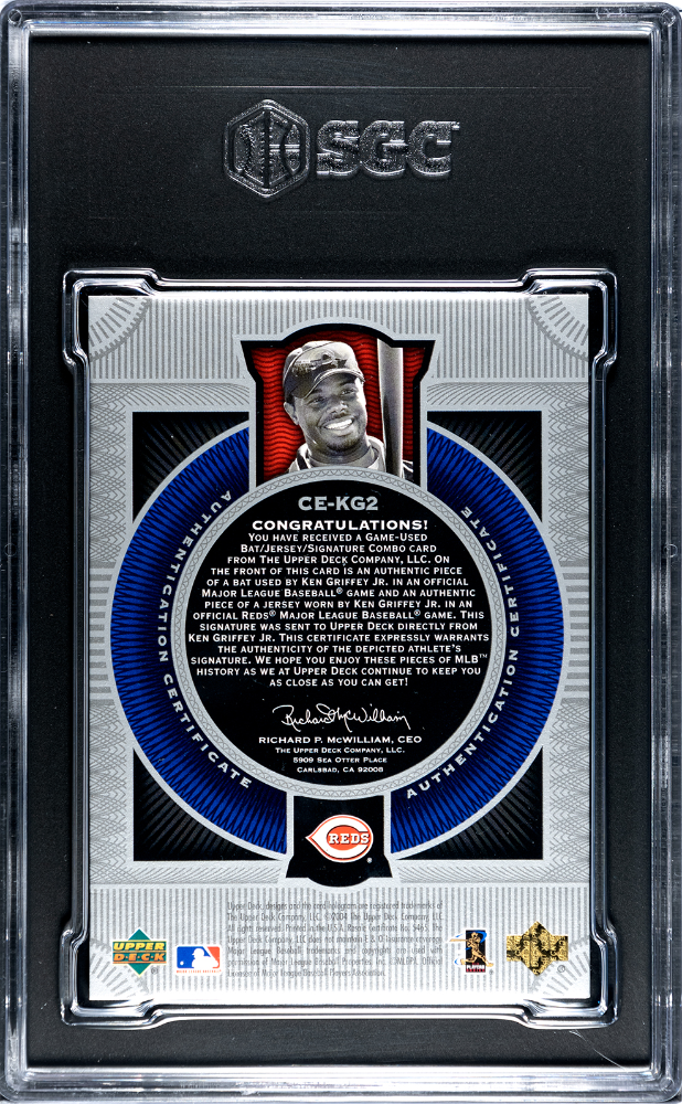 2004 Upper Deck Etchings Ken Griffey Jr. #Ce-Kg2 Combo Mat. Copper Foil Sgc 9