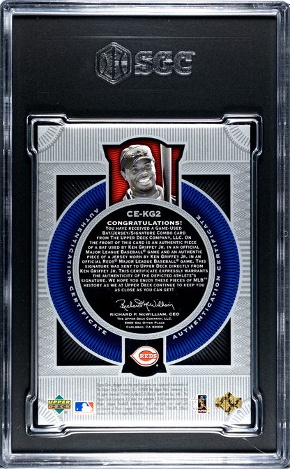 2004 Upper Deck Etchings Ken Griffey Jr. #Ce-Kg2 Combo Mat. Copper Foil Sgc 9