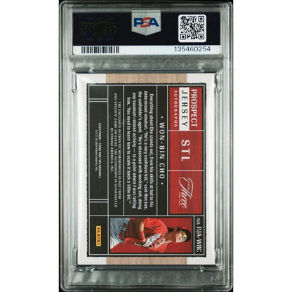 2024 Panini Three And Two Prospect Jersey Autographs Won-Bin Cho #Pjawbc Plt PSA 9