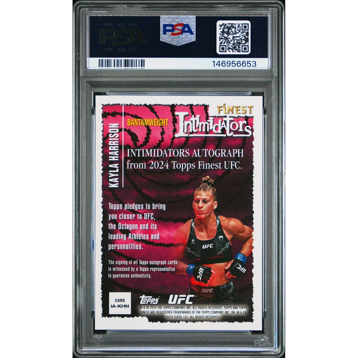 2024 Topps Finest UFC Intimidators Autographs Kayla Harrison #Iakhn Gold Shim PSA 10