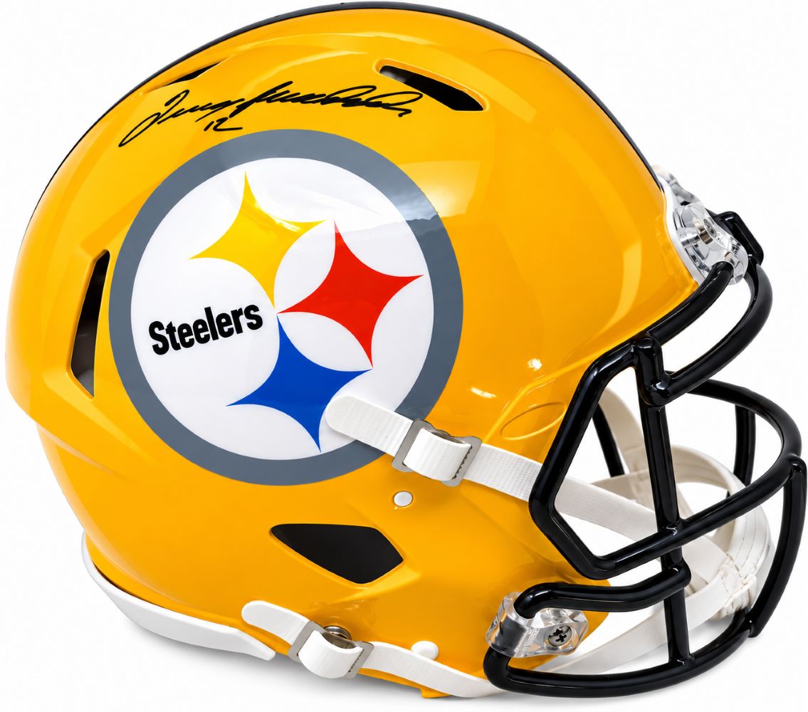 Terry Bradshaw Signed Steelers Full Size Yellow Authentic Speed Helmet GTSM