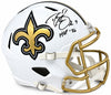 Drew Brees Signed Saints Full Size Alt White Replica Speed Helmet HOF 26 BAS