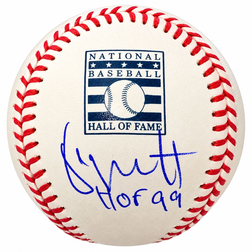 George Brett Royals Signed Official Hall Of Fame Logo Baseball HOF 99 MLB