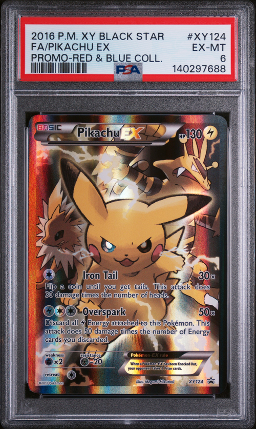 PSA 6 Fa/Pikachu Ex Promo-Red & Blue Coll.