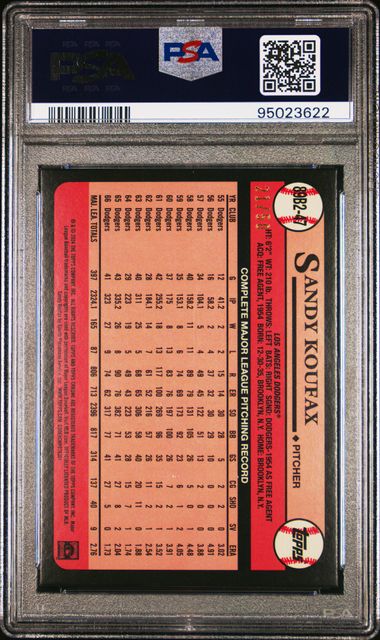 Sandy Koufax 2024 Topps '89 Gold Foil #'D 21/50 PSA 10