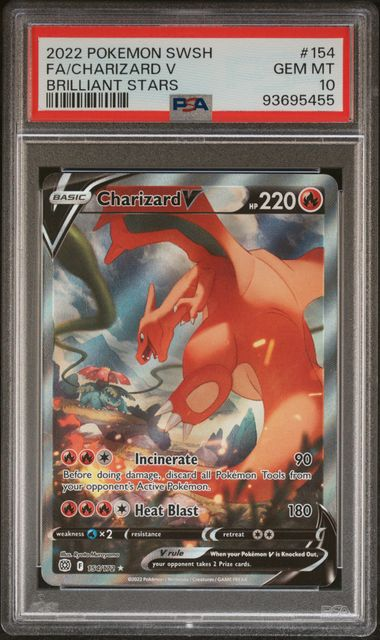 Charizard V - #154 - Swsh09: Brilliant Stars (Swsh09) - PSA 10