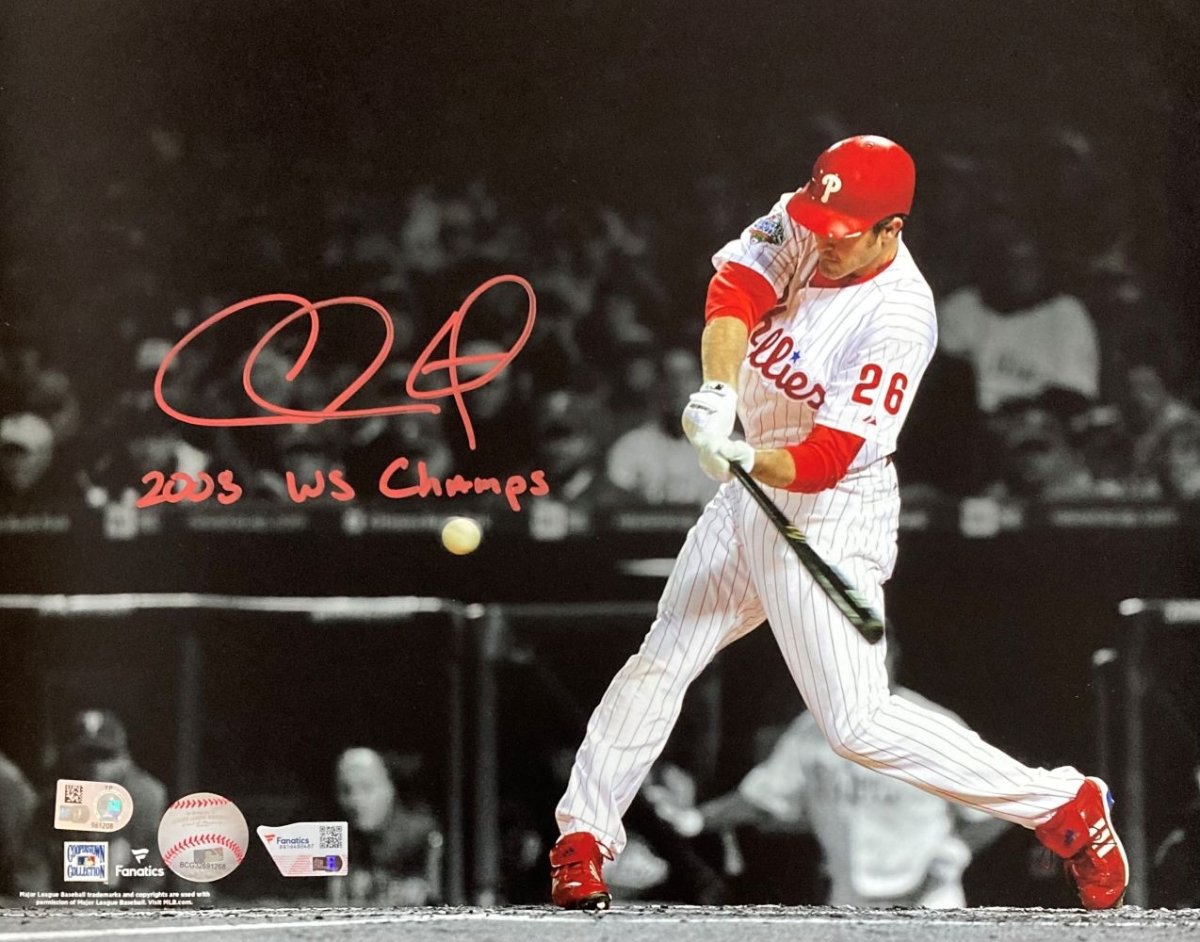 Chase Utley Signed 11x14 Philadelphia Phillies Photo 2008 Champs Fanatics