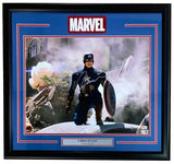 Chris Evans Signed Framed 16x20 Captain America Kneel Photo BAS LOA