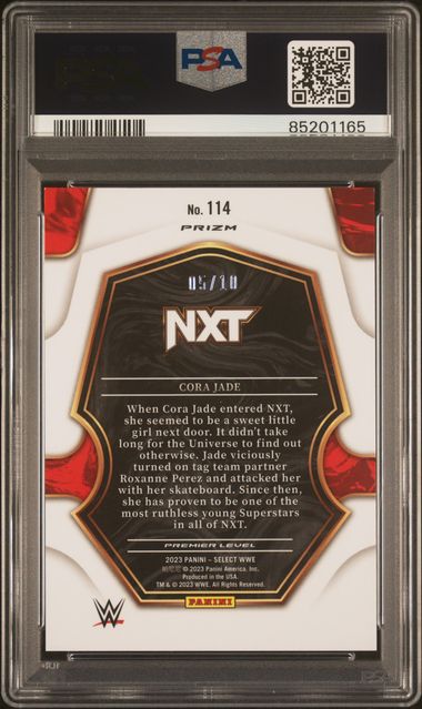 2023 Panini Select Wwe - Cora Jade 114 - Gold Wave /10 - PSA 9