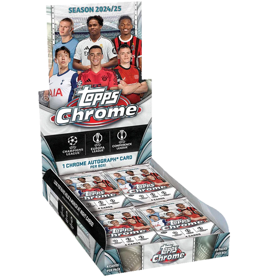 2024-25 Topps Uefa Club Competitions Chrome Soccer Hobby 12 Box Case