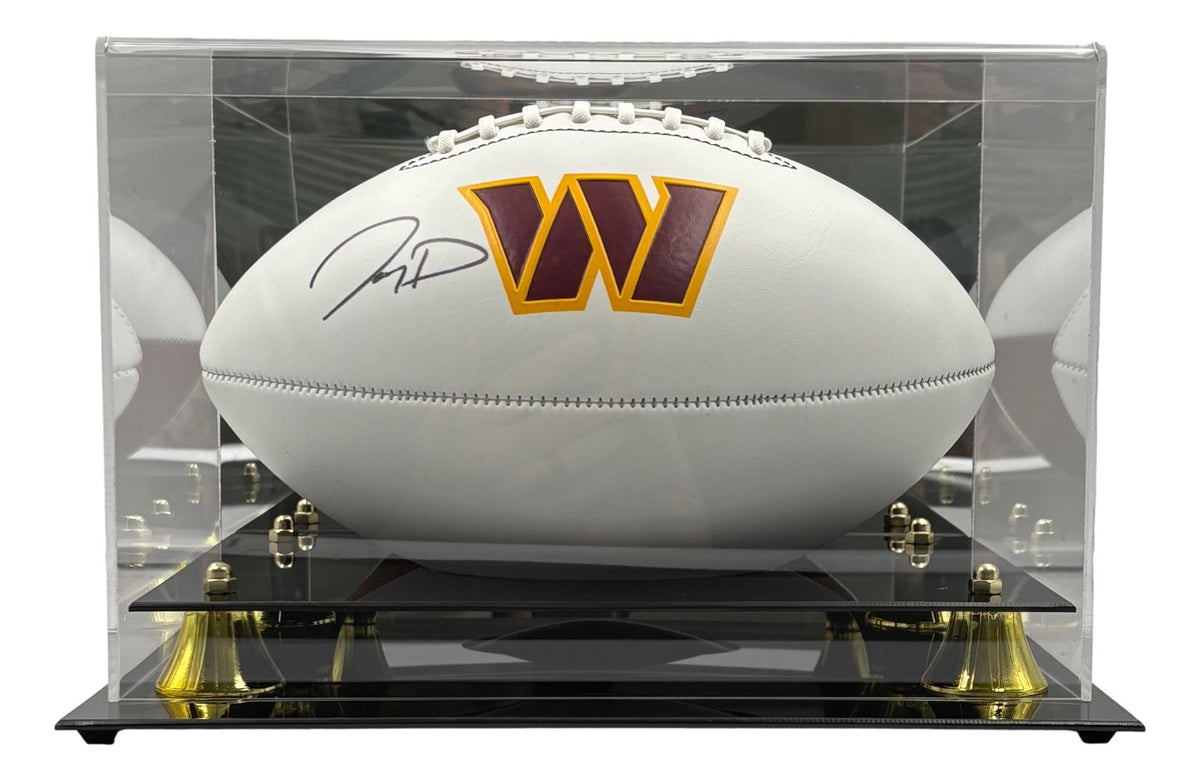 Jayden Daniels Signed Washington Commanders Logo Football Fanatics w/ Case