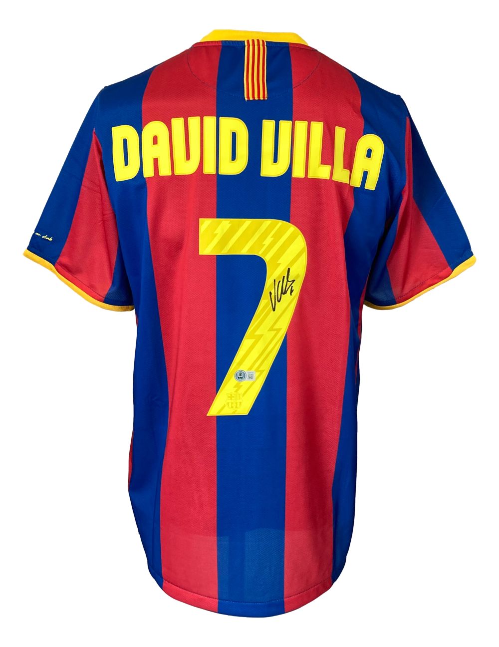David Villa Signed Barcelona Nike Soccer Jersey BAS