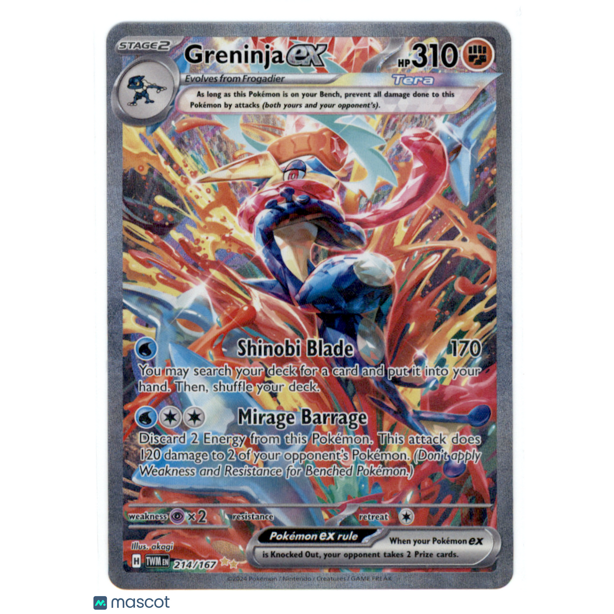 2024 Twilight Masquerade Greninja Ex #214/167 Sar