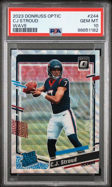 Cj Stroud 2023 Donruss Optic Wave Prizm PSA 10 Rc