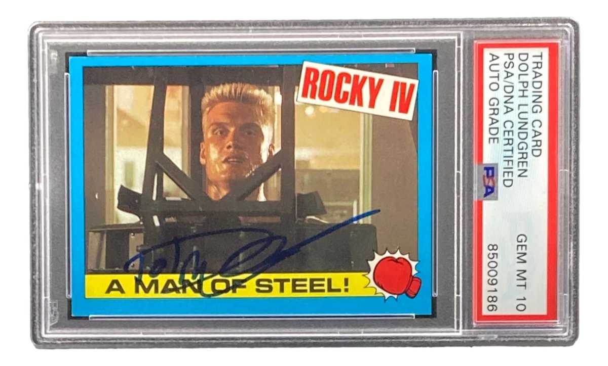 Dolph Lundgren Signed Ivan Drago 1985 Topps #33 Trading Card PSA/DNA Gem MT 10