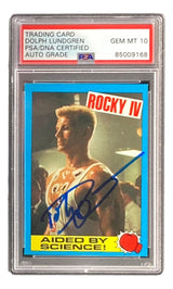Dolph Lundgren Signed Ivan Drago 1985 Topps #34 Trading Card PSA/DNA Gem MT 10