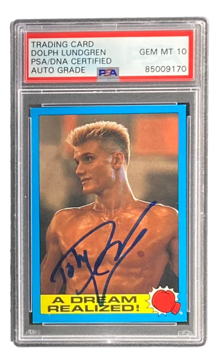 Dolph Lundgren Signed Ivan Drago 1985 Topps #40 Trading Card PSA/DNA Gem MT 10