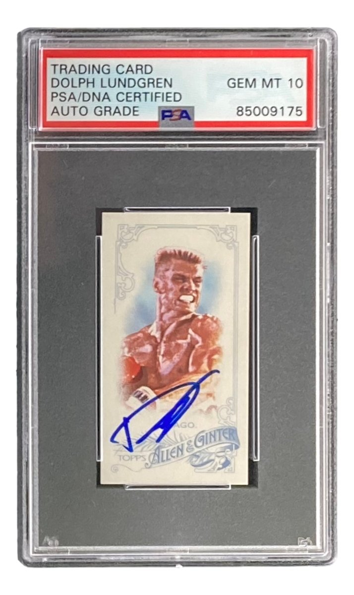 Dolph Lundgren Signed Ivan Drago 2015 Topps A&G Tobacco Card PSA/DNA Gem MT 10