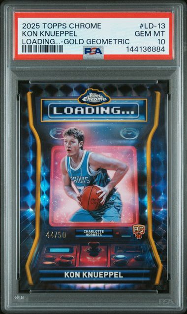 Kon Knueppel 2025 Topps Chrome Loading Rookie Gold Geometric #'D 44/50 PSA 10