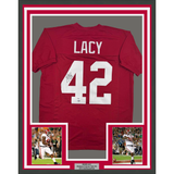 Framed Autographed/Signed Eddie Lacy 35x39 Alabama Red College Football Jersey PSA COA
