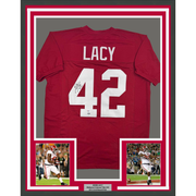 Framed Autographed/Signed Eddie Lacy 35x39 Alabama Red College Football Jersey PSA COA
