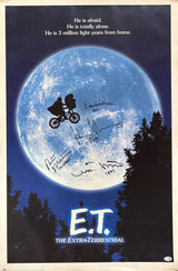 ET Cast (4) Signed 24x36 ET Poster Henry Thomas Matthew De Merritt & More JSA