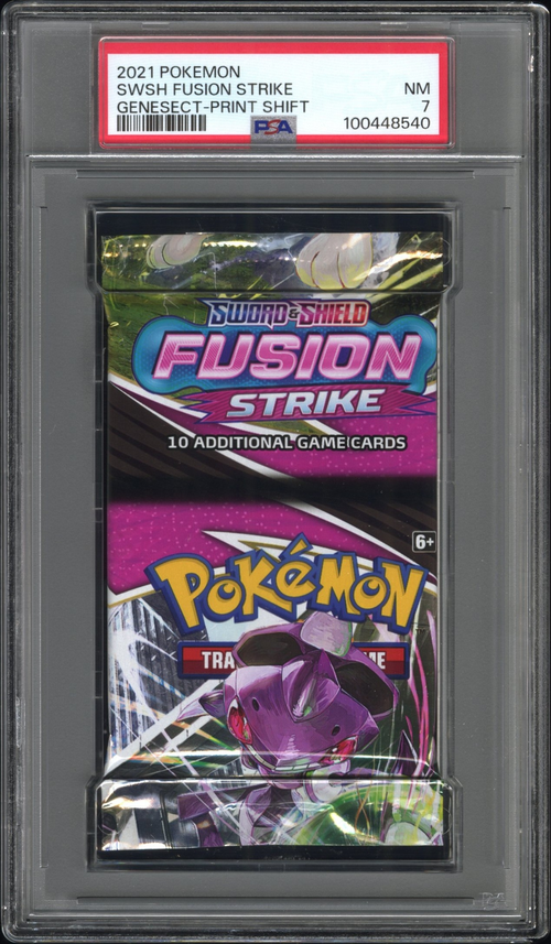 PSA 7 Swsh Fusion Strike Genesect-Print Shift
