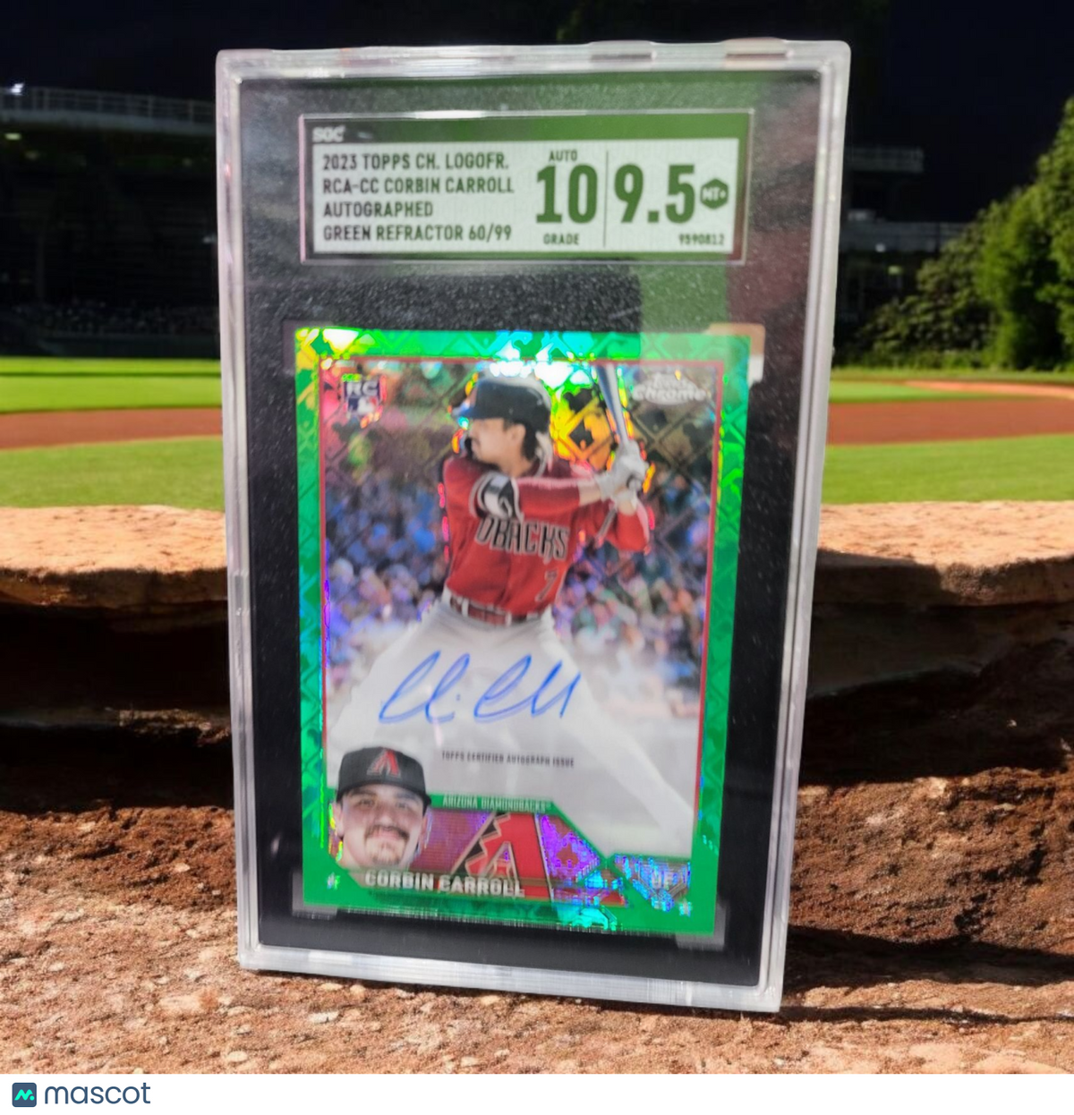 2023 Topps Chrome Green Refractor Corbin Carroll #Cc-6 60/99 Autograph