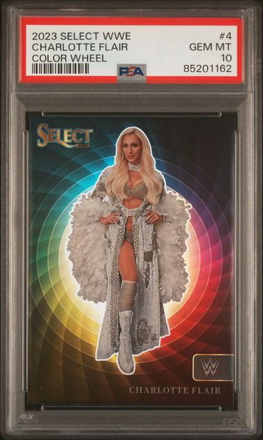2023 Panini Select Wwe - Charlotte Flair 4 - Color Wheel - PSA 10