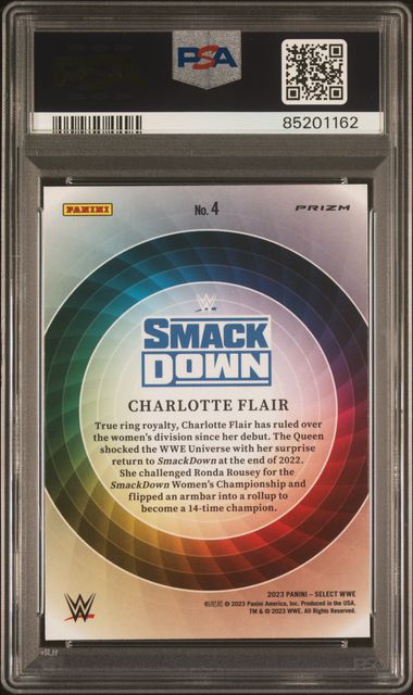 2023 Panini Select Wwe - Charlotte Flair 4 - Color Wheel - PSA 10