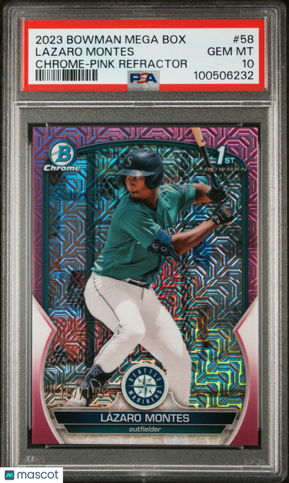 2023 Bowman Mega Box Chrome Lazaro Montes #58 Pink Refractor PSA 10