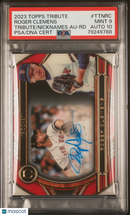 2023 Topps Tribute To Nicknames Auto Roger Clemens #Ttnrc Rd PSA Auto 10