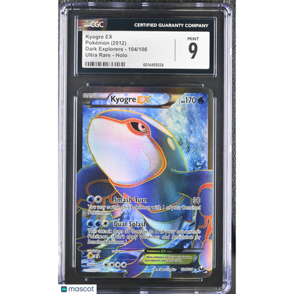 2012 Pokemon Dark Explorers Kyogre Ex #104/108 Ultra Rare CGC 9