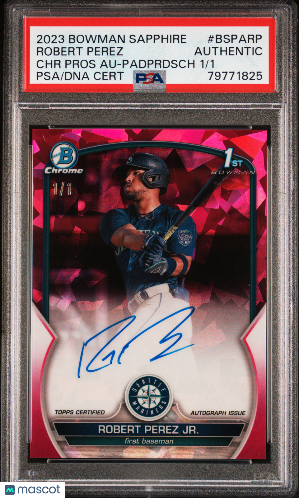 2023 Bowman Sapphire Edition Chrome Auto Robert Perez Jr. #Bsparp 1/1 PSA