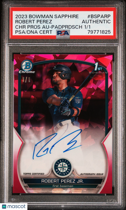 2023 Bowman Sapphire Edition Chrome Auto Robert Perez Jr. #Bsparp 1/1 PSA