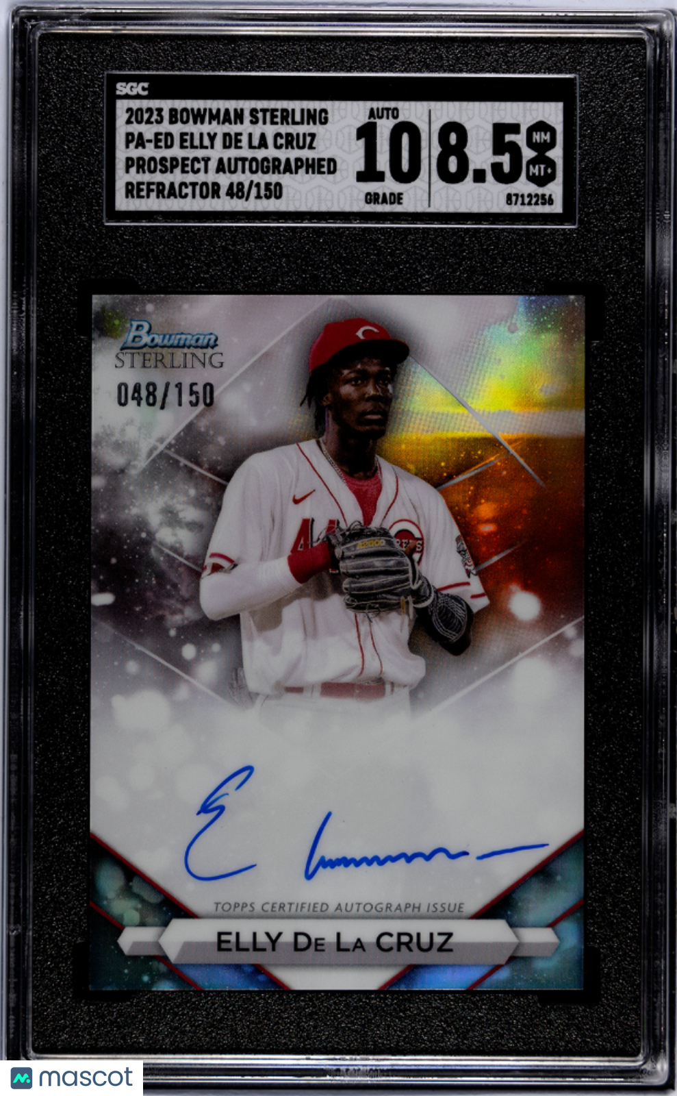 2023 Bowman Sterling Elly De La Cruz #Pa-Ed Pros. Refractor Sgc 8.5 Auto 10