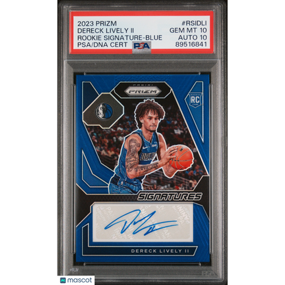 2023 Panini Prizm Rookie Signatures Dereck Lively Ii #Rsidli Blue PSA 10