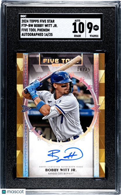 2024 Topps Five Star Bobby Witt Jr. #Ftp-Bw Tool Phenom Autograph Sgc 9 Auto 10