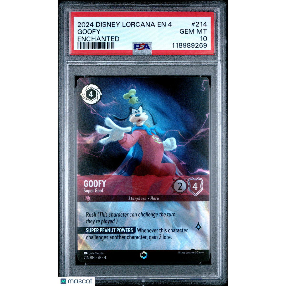 2024 Disney Lorcana En 4-Ursula's Return Goofy #214 Enchanted PSA 10