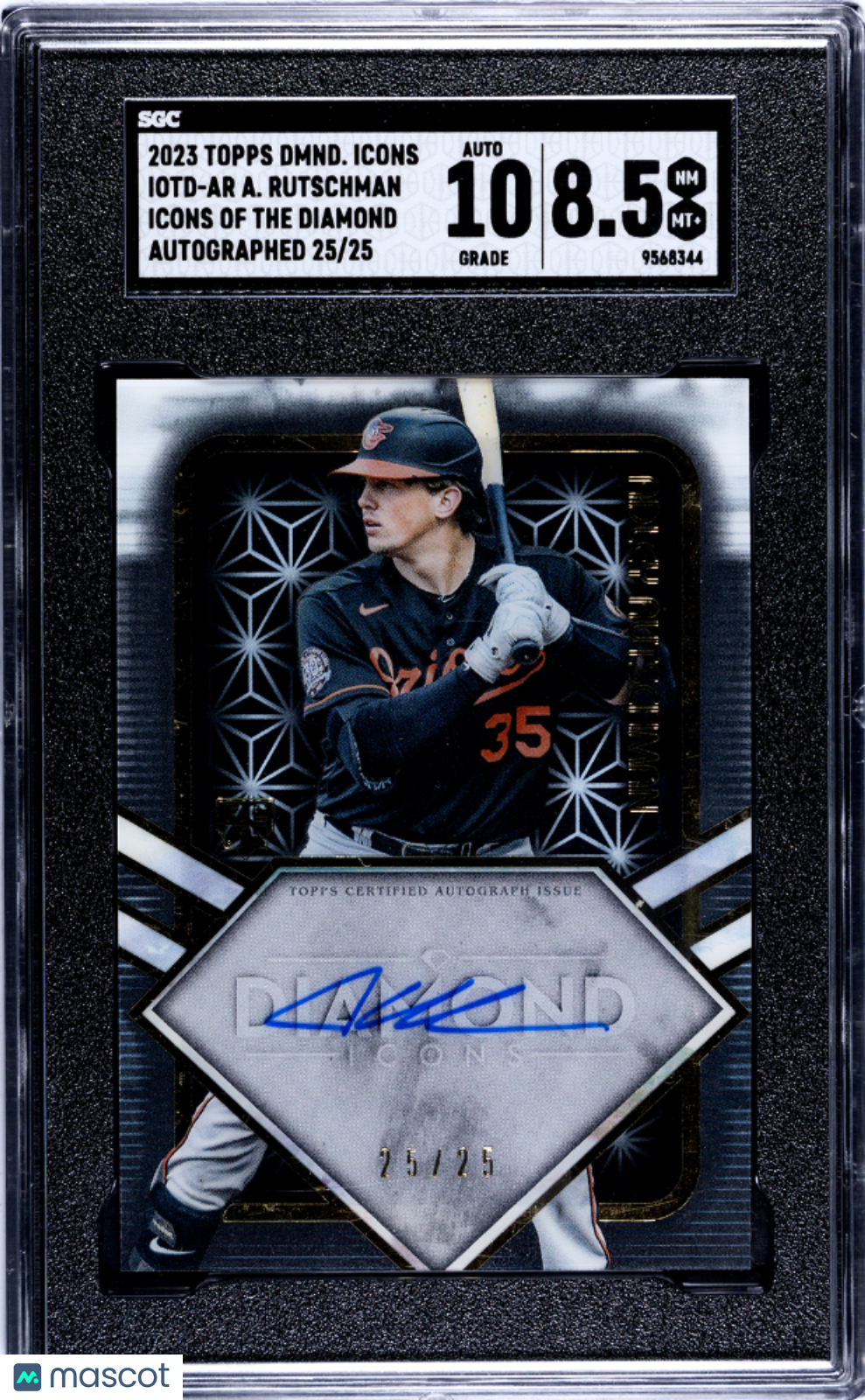2023 Topps Diamond Icons Adley Rutschman #Iotd-Ar Of The Sgc 8.5 Auto 10