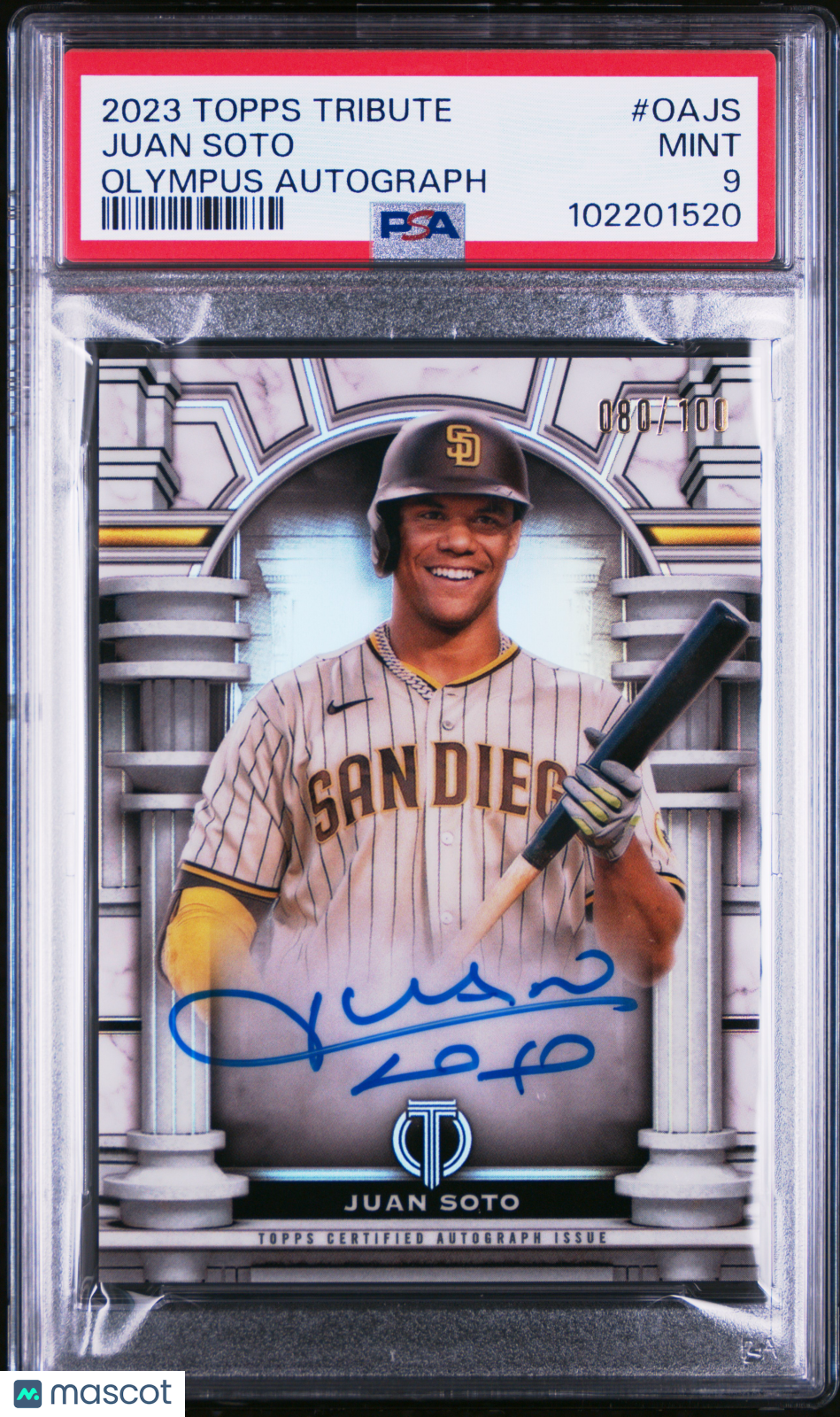 2023 Topps Tribute Olympus Autograph Juan Soto #Oajs 080/100 PSA 9