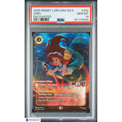 2025 Disney Lorcana En 9-Fabled Ariel #232 Enchanted PSA 10