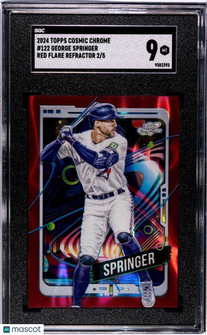 2024 Topps Cosmic Chrome George Springer #122 Red Flare Refractor Sgc 9