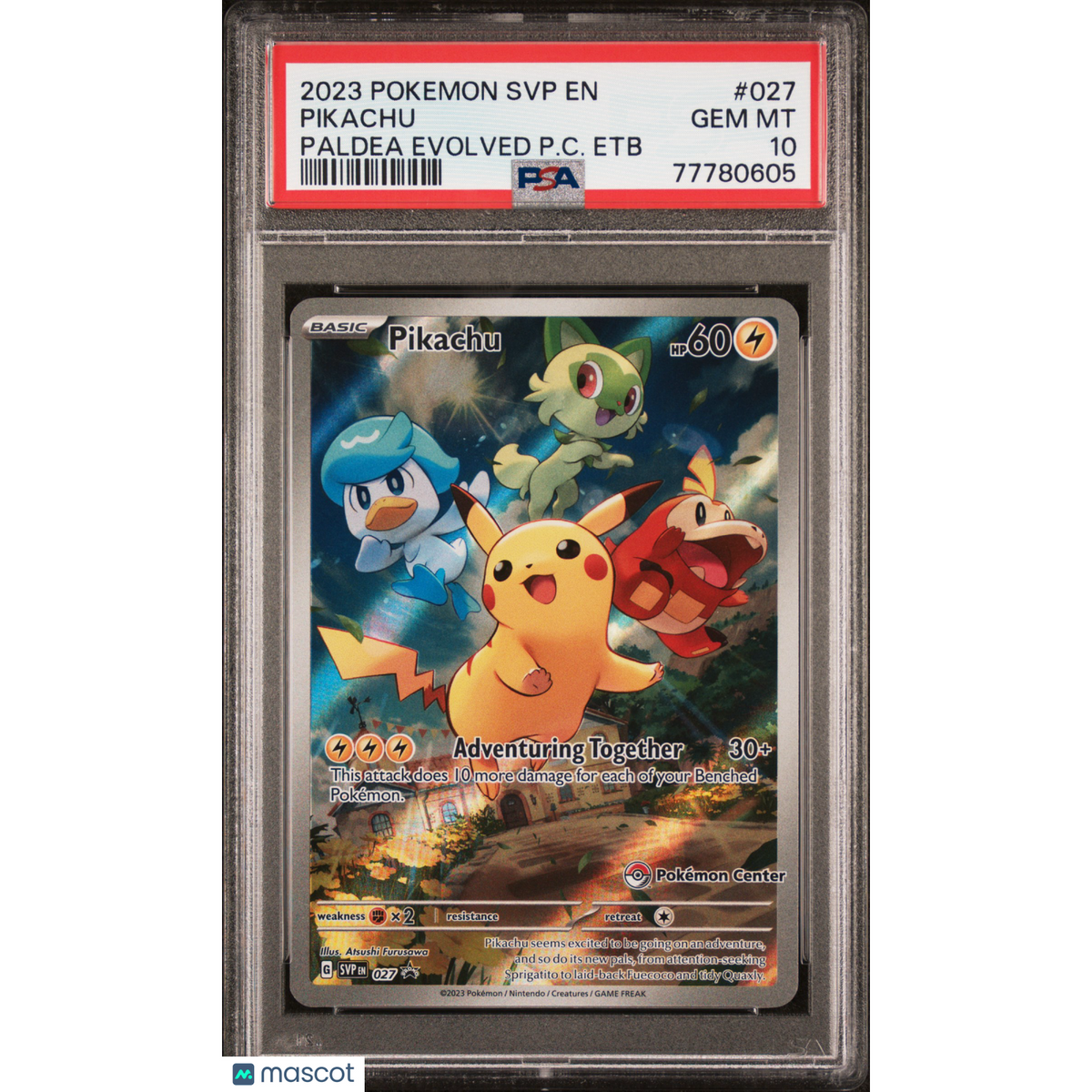 2023 Pokemon Svp En-Sv Black Star Promo Pikachu #027 Paldea Evolved Pc Etb PSA 10