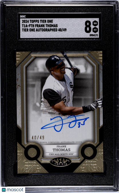 2024 Topps Tier One Frank Thomas #T1a-Fth Autograph 49 Sgc 8