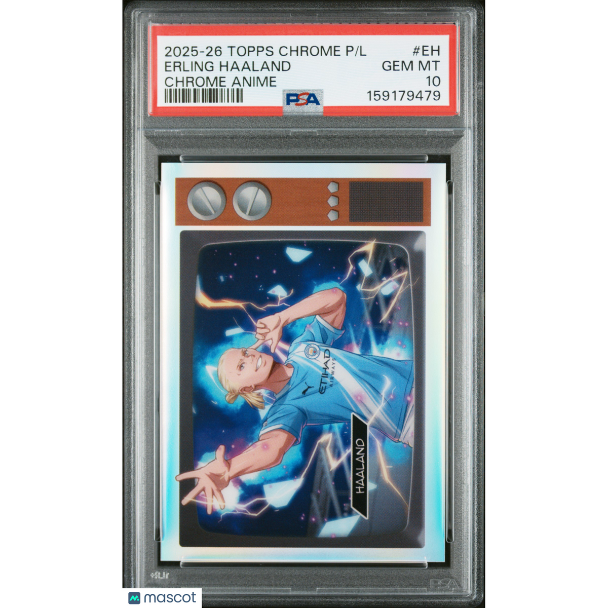 2025-2026 Topps Chrome Premier League Chrome Anime Erling Haaland #Eh PSA 10