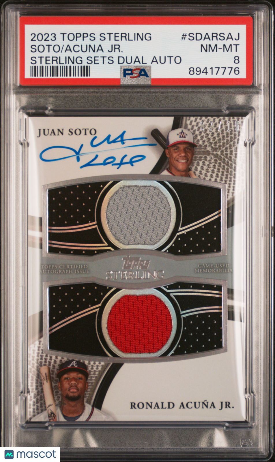 2023 Topps Sterling Sterling Sets Dual Auto Acuna Jr. Soto #Sdarsaj PSA Error