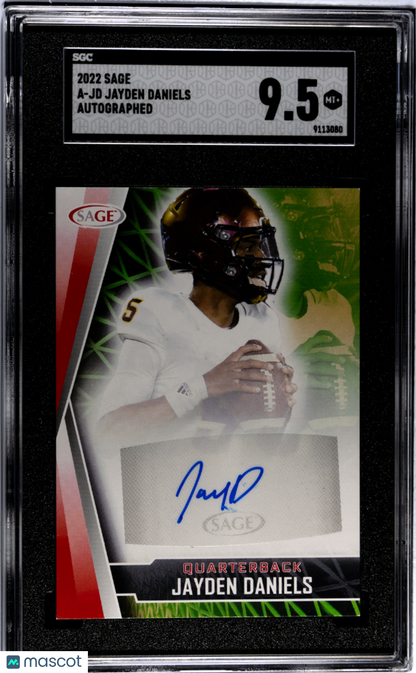 2022 Sage Jayden Daniels #A-Jd Autograph Sgc 9.5