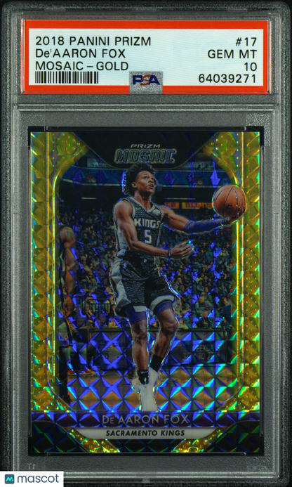 2018 Panini Prizm Mosaic De'aaron Fox #17 Gold PSA 10 /10