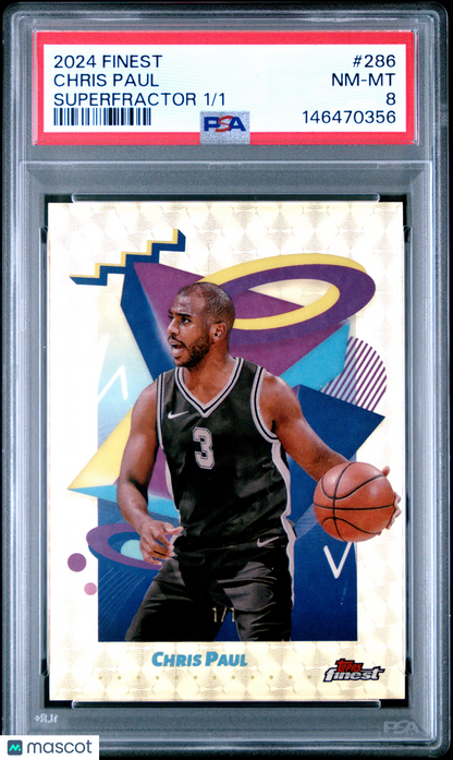 2024 Topps Finest Chris Paul #286 Superfractor 1/1 PSA 8
